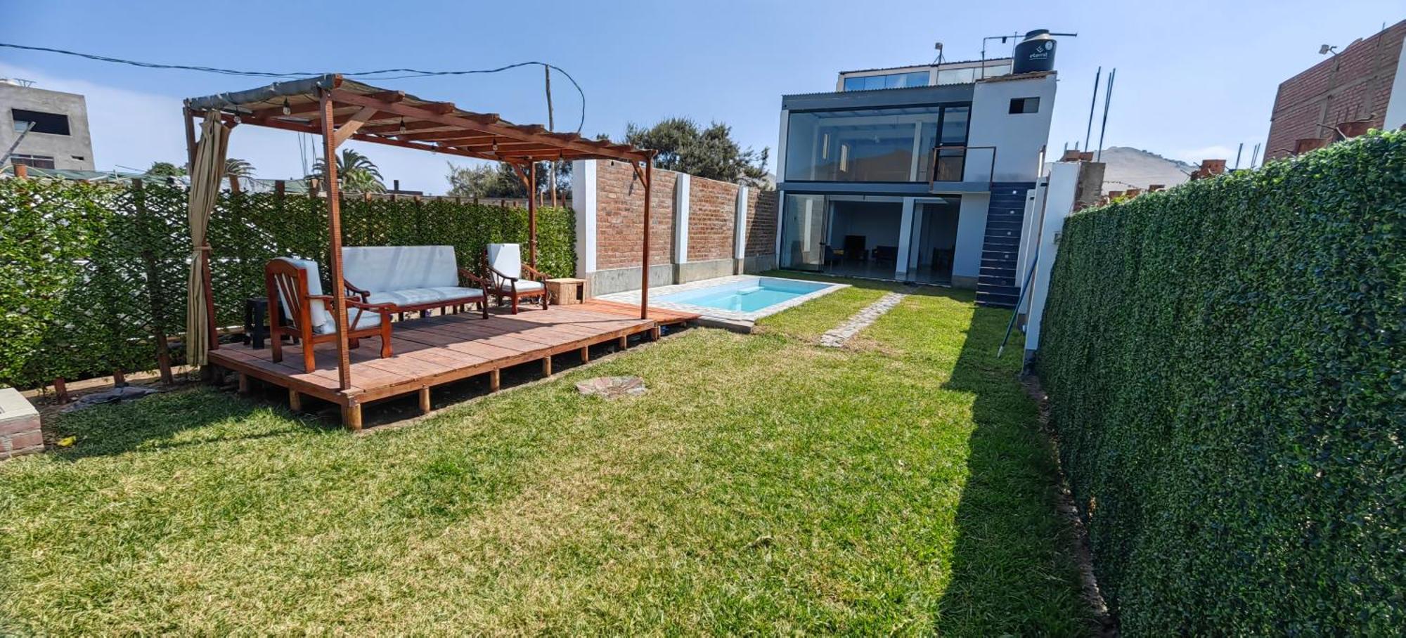 アンコン Casa De Playa Con Piscinaヴィラ エクステリア 写真