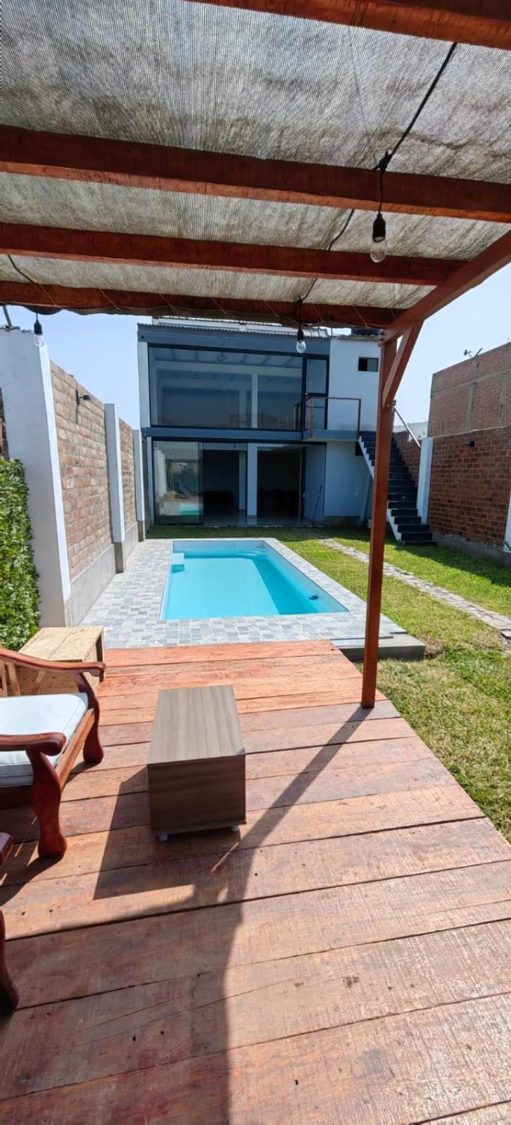 アンコン Casa De Playa Con Piscinaヴィラ エクステリア 写真