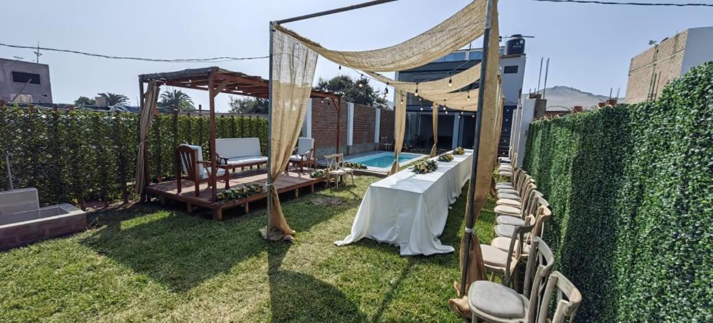 アンコン Casa De Playa Con Piscinaヴィラ エクステリア 写真
